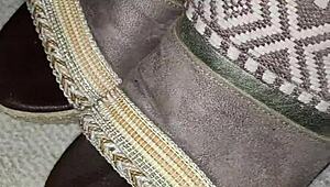 Cum lands on my step mom's dirty heels