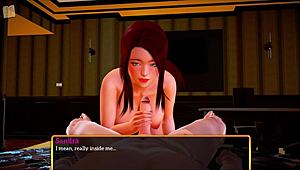 In my new family game, redhead rides cowgirl passionately with intense emotions