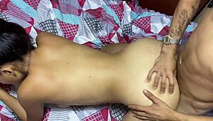 this is the best doggystyle position for our latin couple with squirting cumshot