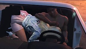 Franklin gets hooker service in GTA 5 car