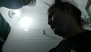 Wife's Rough Bathroom Fuck with Neighbor Interrupted by Arrival