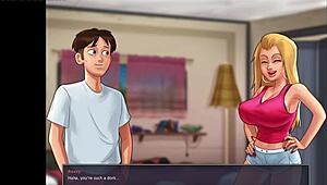 Summertime Saga 09 - Busty College Blonde Gets Her Yummy Pussy Fucked Hard - Porn Game