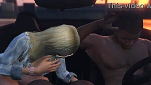 Franklin gets hooker service in GTA 5 car