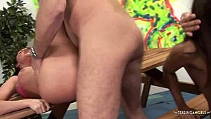 big booty lexi joins slutty friend for interracial assfucking