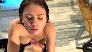 He Calls Brunette Over After Practice for Anal and Cumshot