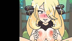 Cynthia shows off her juicy tits for a facial