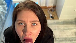 He Calls Brunette Over After Practice for Anal and Cumshot