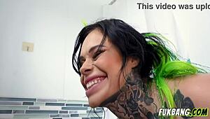 Chubby traveller gets anal surprise with big tits