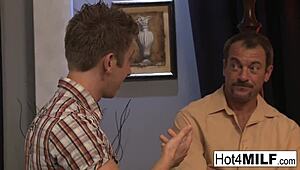 Busty Blonde Milf Gets Two Hot Loads on Her Face