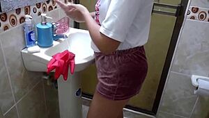 Oh man, I- uh, the immigrant maid agreed to suck cock for cash, her tight pussy got creampied deep.