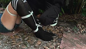 beauty from the park, why are you moaning while bound and tickled?