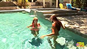 she called her lesbian friend, then they kissed outdoors with big tits