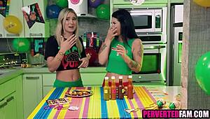 Stepbrother and Stepsister Threesome on Cinco de Mayo