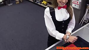 Masturbating Pawnee gets fucked by broker for cash!