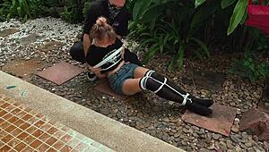 beauty from the park, why are you moaning while bound and tickled?