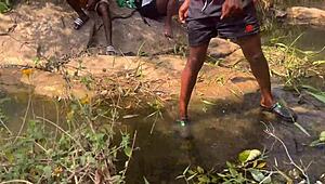 we felt so excited nearly getting caught fucking by fulanis at the riverside