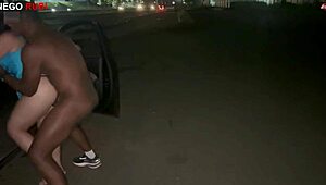 Paolla Hotwife Gives in Car. With Big Black Cock.