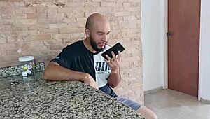 my stepbrother caught me masturbating on video call and helped me cum