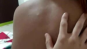 Intense masturbation while wife gets nails done close-up