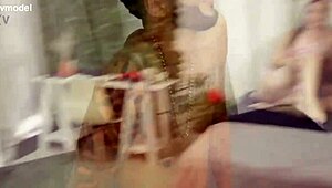 Old cuckold watches incredible menage sex with trisal