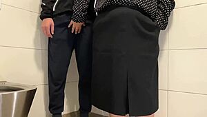 juicy milf in public toilet