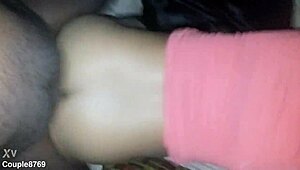 in this amateur couple's story, the black partner bends over on the sofa for a nice doggystyle session while bound