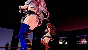 Chieri Kakyoin And Mememe Mokota Perform Strip Dance