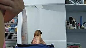 solo exhibitionist flashing pussy and cock