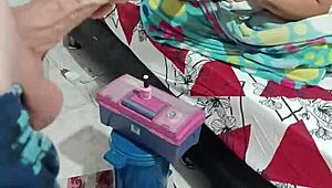 Intense masturbation while wife gets nails done close-up