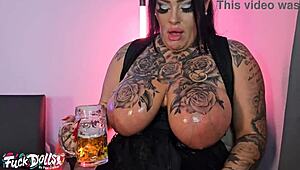 busty inked ashley cumstar spew piss ass fisted piss drinking roughly fucked vaginal creampie