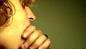 cougar sucks cum from young black dick in close-up facial