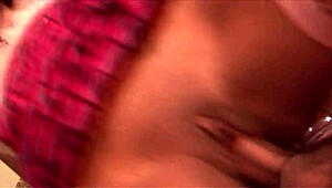 hot slut in fishnets sucks dick before pussy pounding