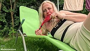 I used mega dildo on my prolapse pussy at home