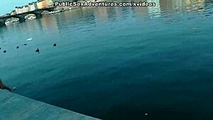 Chick fucked in tight holes outdoors