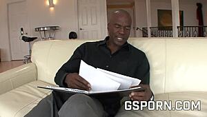 Sexy skinny jayna lynn bent over, fucked by rough black dick