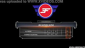 carmen valentina fights hard to earn aj fresh's big black cock fucking