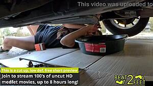 perverted neighbor doctor tampa sniff raven rogue feets & socks while helping change her oil on beat2feet - reup