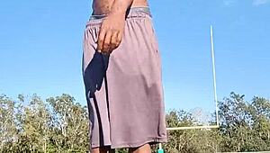 pretty brunette teacher in homemade workout with husband