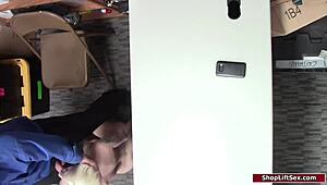 shoplifter gets disciplined by police officers with their cocks 😏