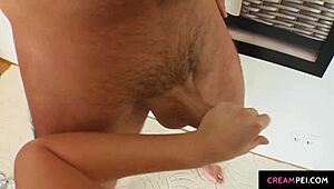 Mel Enjoys Group Facial Cumshot Treatment