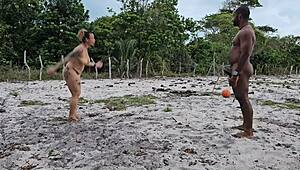 first time anal with neighbor in bedroom, huge cum 😈