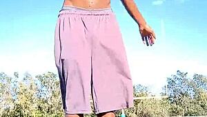 pretty brunette teacher in homemade workout with husband