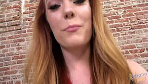 i give petite dani jensen a pov handjob with natural tits, jerk off instructions, and cum on face.