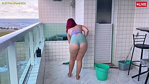 I Hired This Brazilian Maid And She's So Slutty In Mini Shorts, Driving Me Crazy With Excitement!