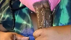 She Gags On Big Cock, Blowing Cum Bubbles.