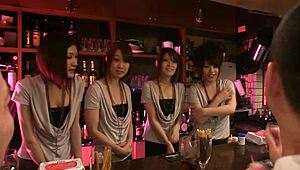 Japanese Hot Chick Feels Ecstasy Riding Huge Cock in Gangbang Orgy