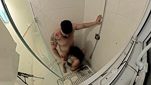 I can't believe I'm fucking my hot girlfriend in the bathroom with toys.