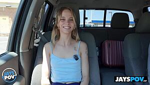 Jay's Pov - Tiny Newcomer Erica Canfield's First Bareback Fucking With Monster Cock In Quickie