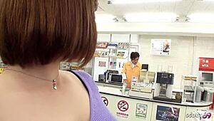 Japanese Milf Shoplifter Caught and Seduced to Fuck by Old Guy