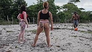 first time anal with neighbor in bedroom, huge cum 😈